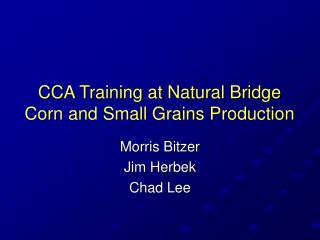 CCA Training at Natural Bridge Corn and Small Grains Production