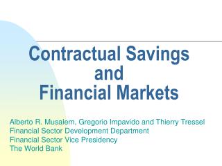 Contractual Savings and Financial Markets