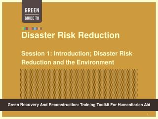 PPT - Disaster Risk Reduction Session 1: Introduction; Disaster Risk ...