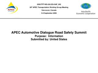 APEC Automotive Dialogue Road Safety Summit