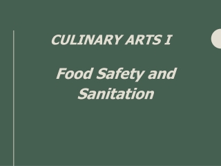 Culinary Arts I