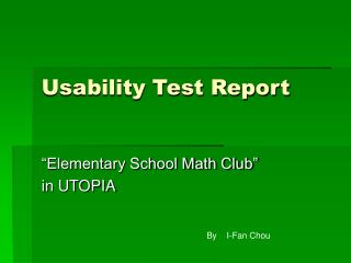 Usability Test Report