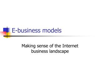 E-business models