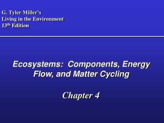 G. Tyler Miller’s Living in the Environment 13 th Edition