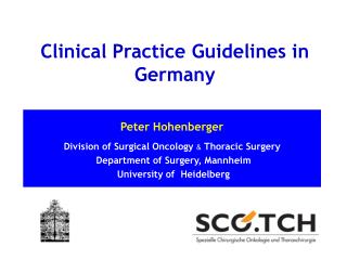 Peter Hohenberger Division of Surgical Oncology & Thoracic Surgery
