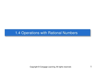 1.4 Operations with Rational Numbers
