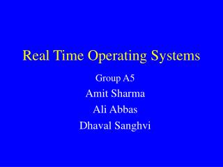 PPT - Real Time Operating Systems PowerPoint Presentation, Free ...