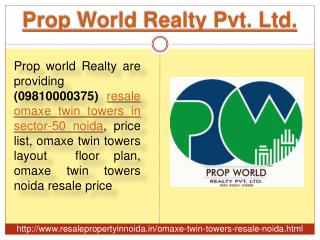 Omaxe Twin Towers Resale Price 09810000375 Sector 50 Noida