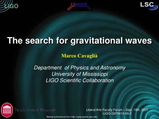 The search for gravitational waves