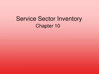 Service Sector Inventory