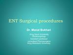 ENT Surgical procedures