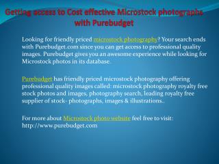 Getting access to Cost effective Microstock photographs with