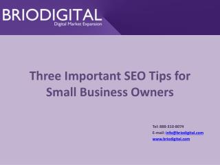 Three Important SEO Tips for Small Business Owners