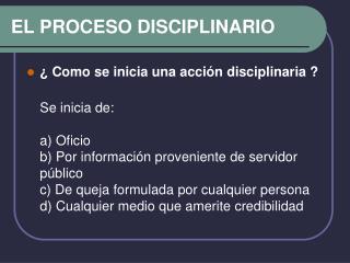 PPT - EL PROCESO DISCIPLINARIO PowerPoint Presentation, Free Download ...