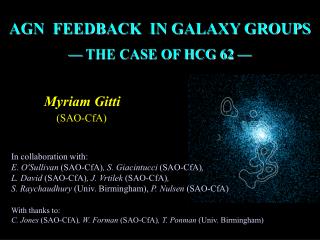 AGN FEEDBACK IN GALAXY GROUPS — THE CASE OF HCG 62 —