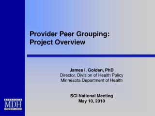 Provider Peer Grouping: Project Overview