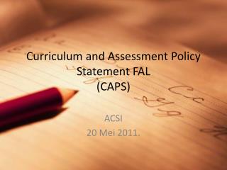 Curriculum and Assessment Policy Statement FAL (CAPS)