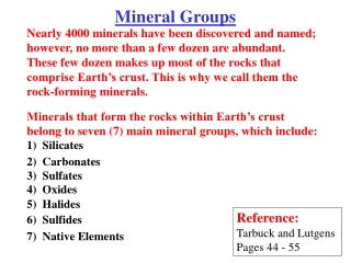 Mineral Groups