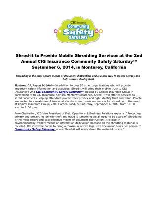 Shred-it to Provide Mobile Shredding Services