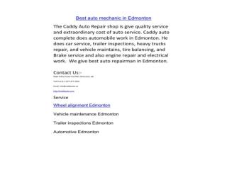 Best auto mechanic in edmonton