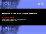 Overview of IBM India and IBM Research