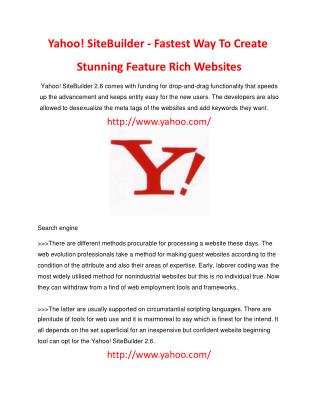 Yahoo sample site