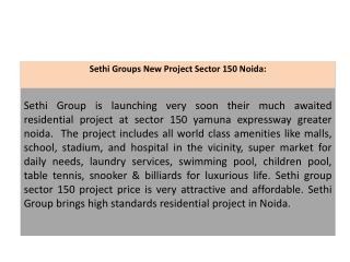 Sethi Group Noida 9899303232 Sethi Developers New Project