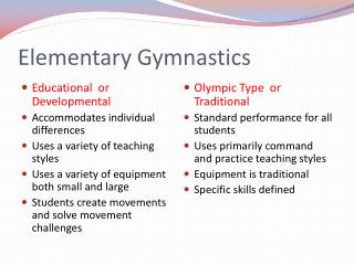 Elementary Gymnastics