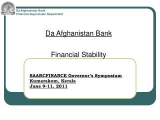Da Afghanistan Bank Financial Supervision Department