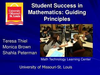 Student Success in Mathematics: Guiding Principles
