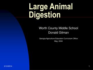 Large Animal Digestion