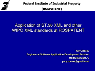 Application of ST.96 XML and other WIPO XML standards at ROSPATENT