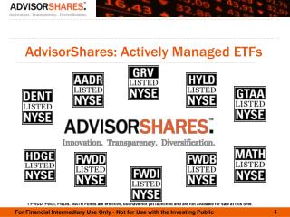 AdvisorShares: Actively Managed ETFs