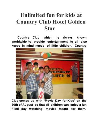 Unlimited fun for kids at Country Club Hotel Golden Star
