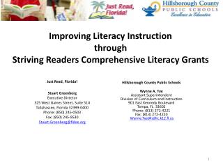 Improving Literacy Instruction through Striving Readers Comprehensive Literacy Grants