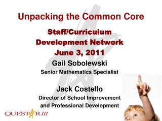 Unpacking the Common Core