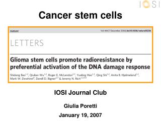 Cancer stem cells