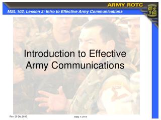 PPT - Introduction to Effective Army Communications PowerPoint ...