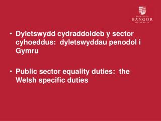 Dyletswydd cydraddoldeb y sector cyhoeddus: dyletswyddau penodol i Gymru