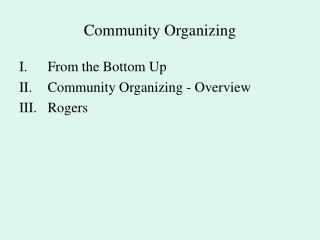 Community Organizing