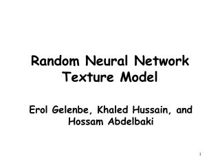 Random Neural Network Texture Model