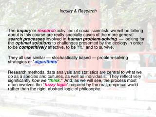 Inquiry & Research
