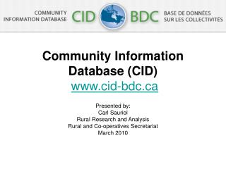 Community Information Database (CID) cid-bdc