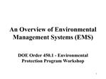 An Overview of Environmental Management Systems EMS