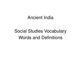 Ancient India