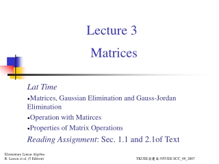 Lecture 3 Matrices