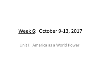 Week 6 : October 9-13, 2017