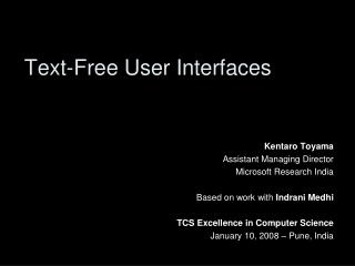 Text-Free User Interfaces