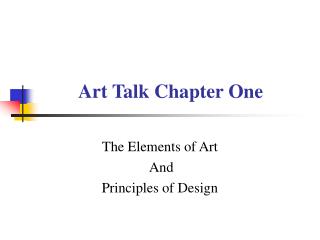 Art Talk Chapter One