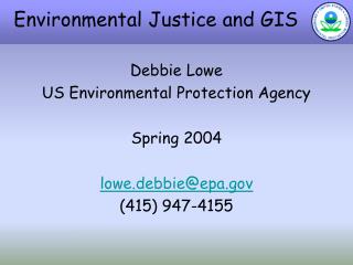 Environmental Justice and GIS